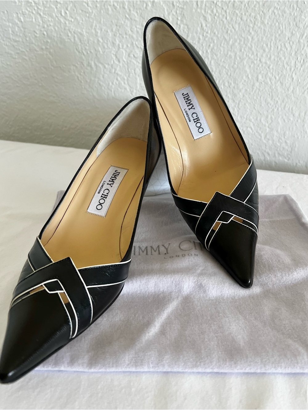 Jimmy Choo Leather Cut-Out Accent Heels - Picture 2 of 7